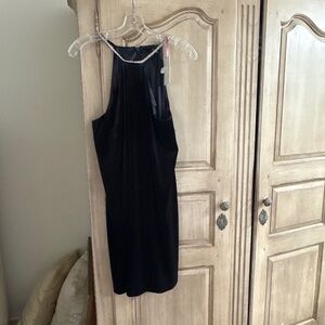 Velvet halter dress w/wrap